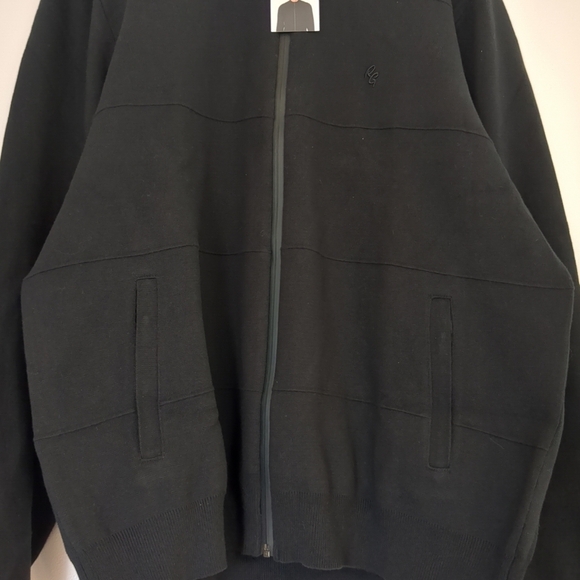 NWT Robert Graham Sweater Mens L Black Full Zip Pockets Quiet Luxury Minimalist - Picture 2 of 9